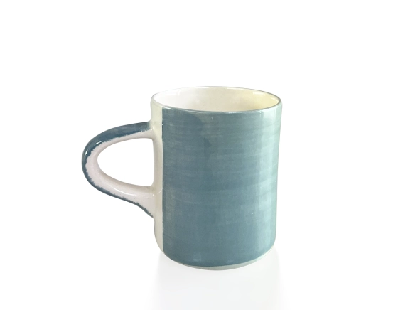 Plain light grey ceramic coffee mug