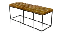 Banc Chesterfield cuir cognac