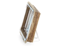 Rectangular pyrex dish with rattan flower stand