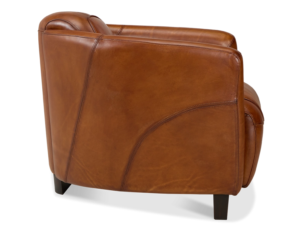Fauteuil club cuir marron clair