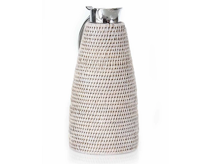 White rattan thermos 1 litre