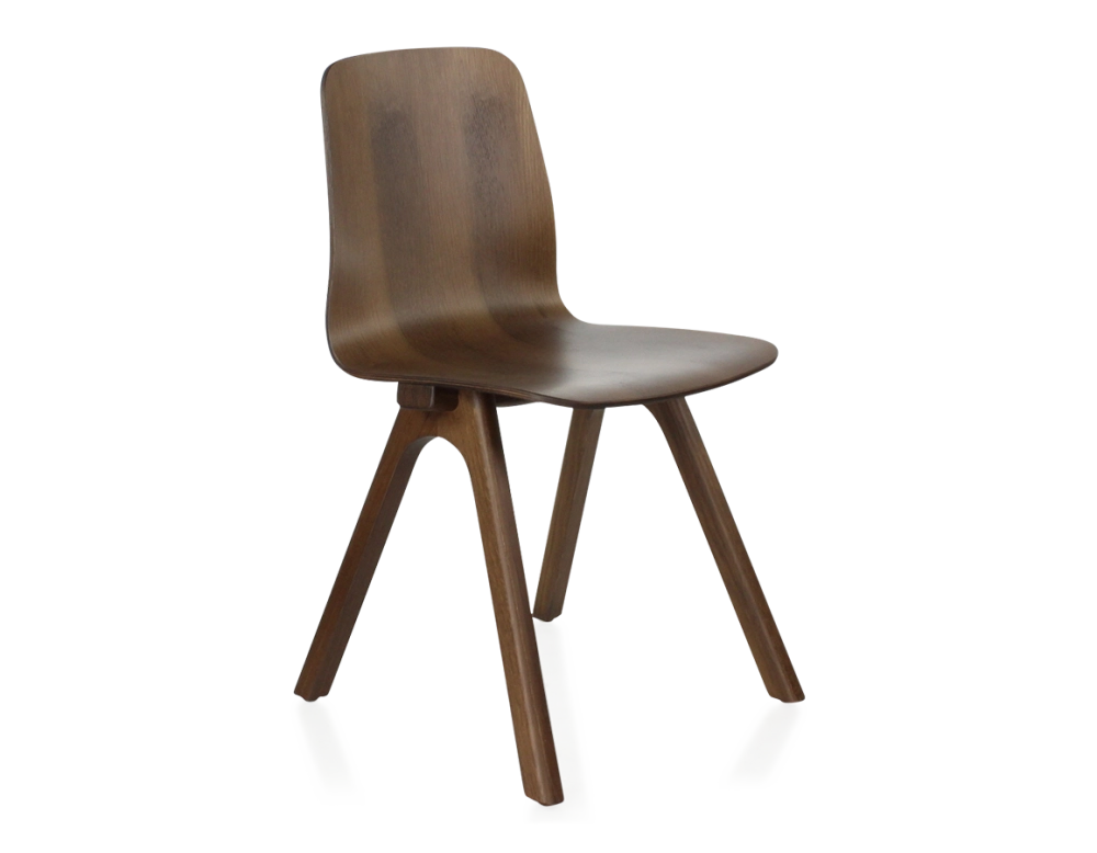 Chaise design en chêne teinte de bois marron foncé