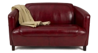 2 seater leather club sofa burgundy