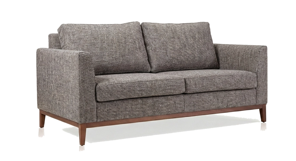 Canapé design 2,5 places tissu chiné marron