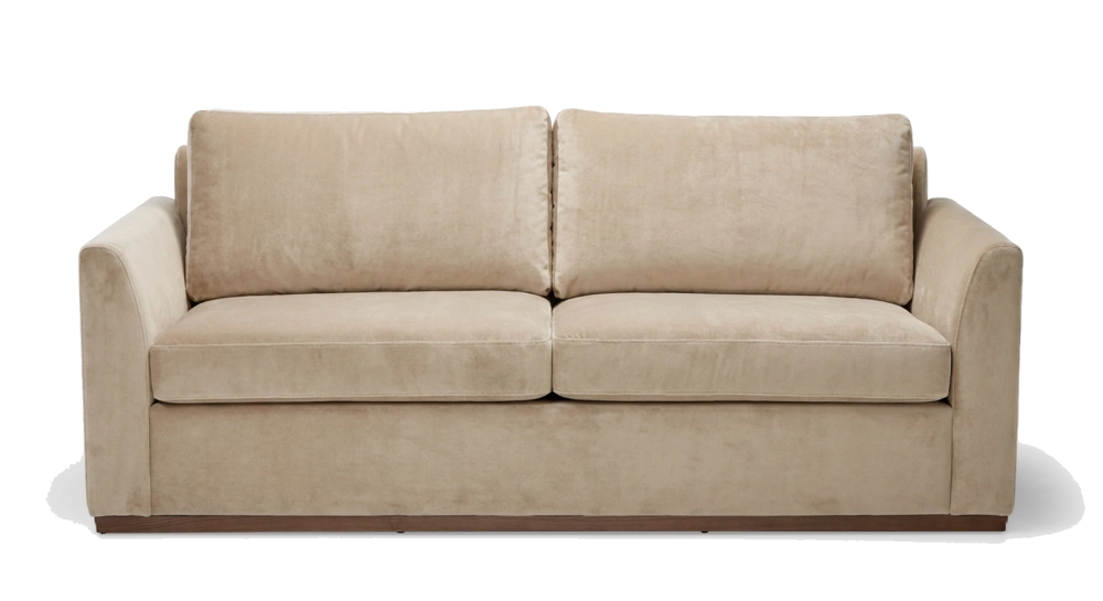 3-seater convertible sofa beige mottled fabrics