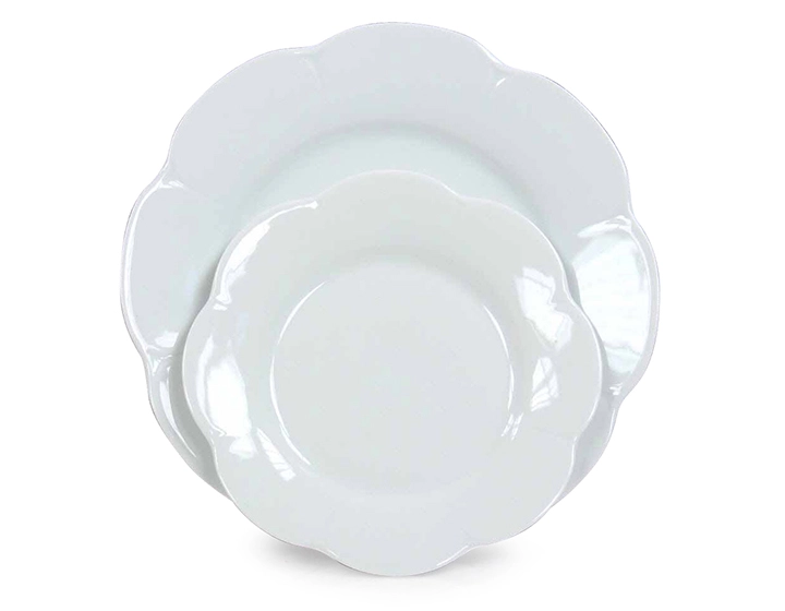 Assiette plate blanche porcelaine de Limoges lot de 6