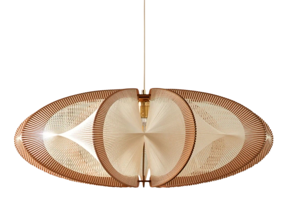 Suspension en bois et fil de coton tressage twist grand modèle