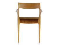 Scandinavian armchair with armrests cherry-stained wood, bronze velvet seat