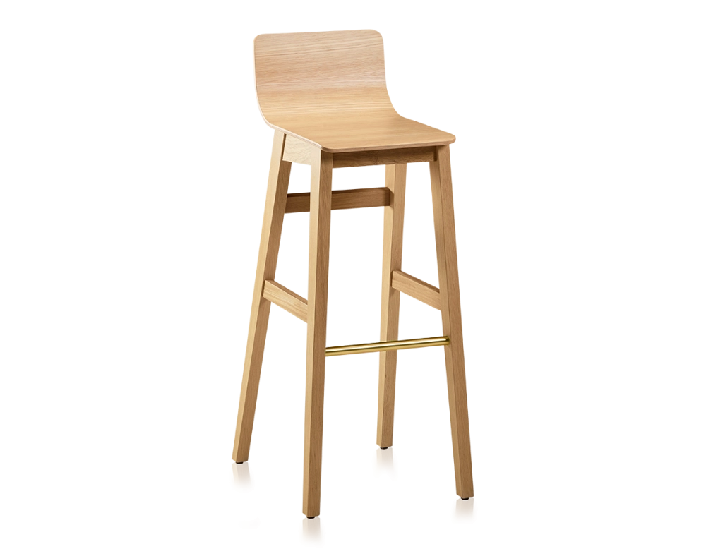 Oak bar stool H80 cm natural wood stain