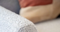 Sofá esquinero con chaise longue derecha de 4/5 plazas tejido rizado taupe claro (2,5G - MD)