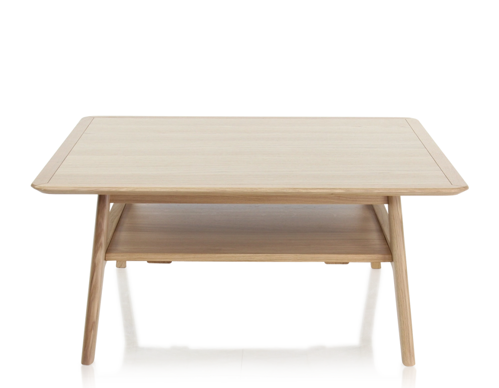 Table basse carrée en chêne teinte naturelle 100x100 cm 100x100 cm