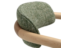 Chaise scandinave bois teinte naturelle assise tissu chiné vert