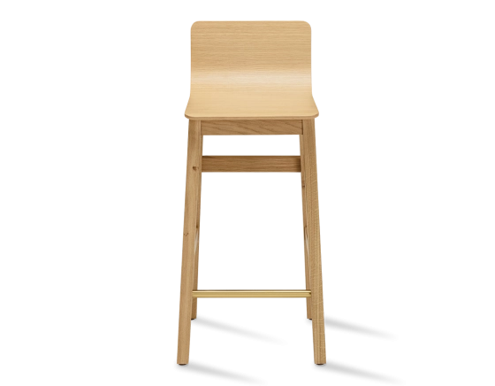 Oak bar stool H60 cm natural wood stain