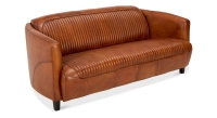 3 seater leather club sofa light brown