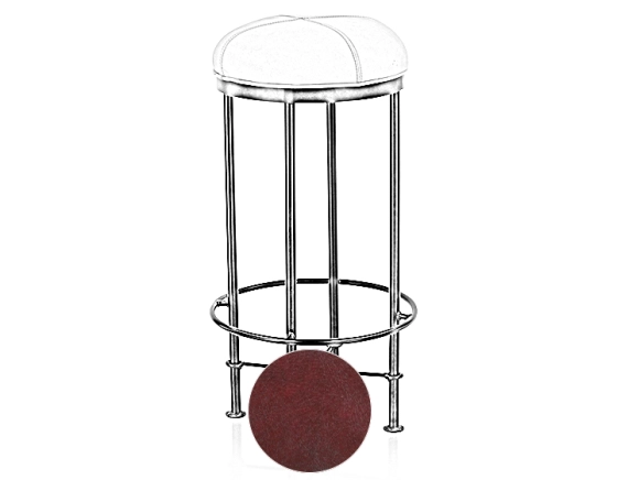 Taburete de bar vintage de piel rojo carmín