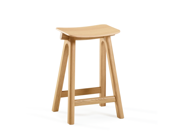 Taburete de bar de roble H60 cm madera en tinte natural