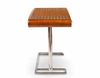 Consola art déco de dos cajones métal et bois teinte merisier