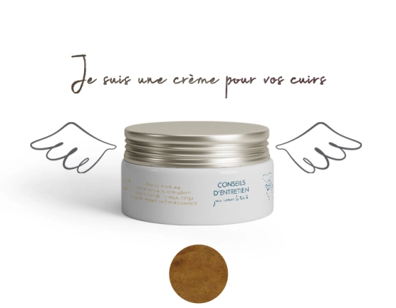 Tinted care cream for buffalo leather cognac
