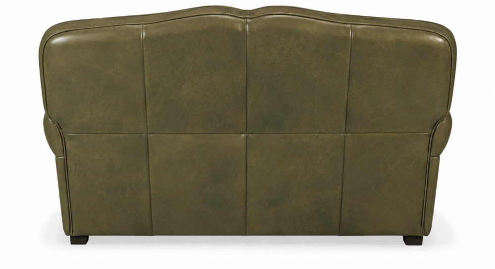 Canapé club cuir 2 places vert olive