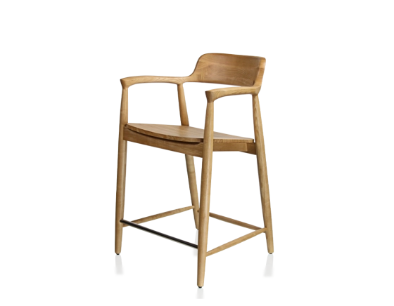 Tabouret de bar H60 cm bois teinte naturelle