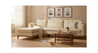 7 seater corner sofa cream fabric (3G - A - 3D)