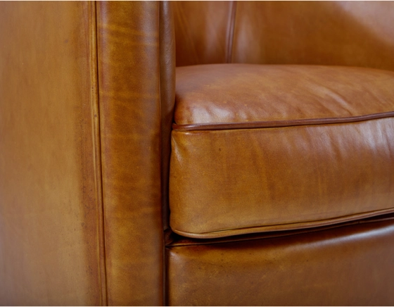 Sillón club de piel coñac