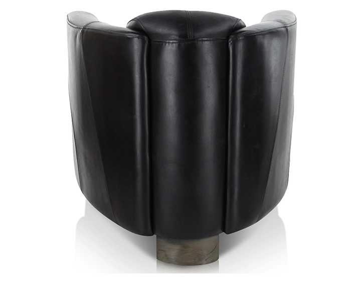 Fauteuil club cuir noir