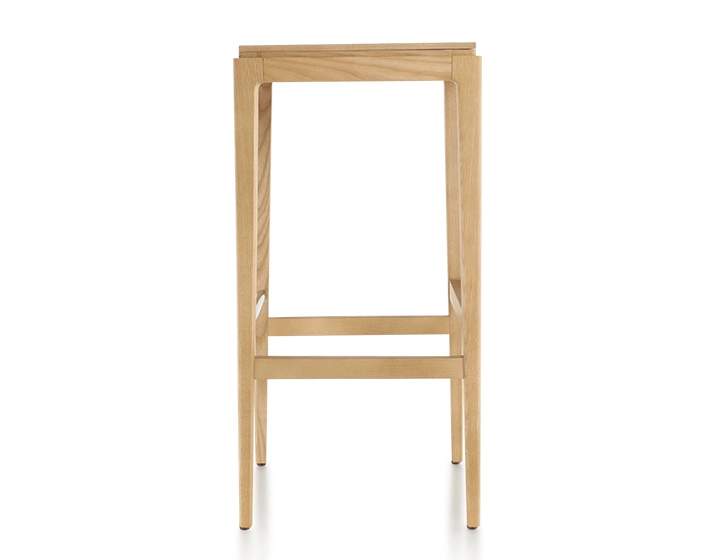 H80 cm designer bar stool natural wood stain wooden seat