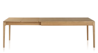Table extensible en chêne 6 à 10 personnes avec plateau et allonges bois teinte naturelle 160x100 cm