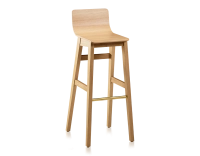 Oak bar stool H80 cm natural wood stain