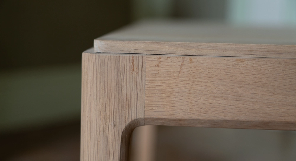 Table basse carré en chêne brut 100x100 cm