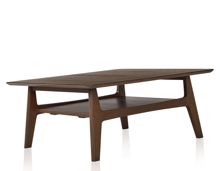 Table basse carrée en chêne teinte marron foncé 100x100 cm 100x100 cm