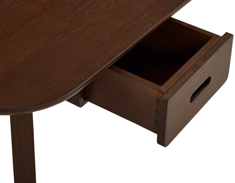 Scandinavian oak desk dark brown tint L150 cm