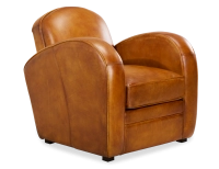 Fauteuil club cuir cognac