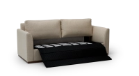3-seater convertible sofa beige mottled fabrics