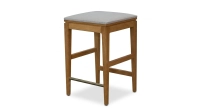 Taburete de bar de diseño H80 cm madera tinte natural asiento tejido beige natural