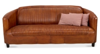3 seater leather club sofa light brown